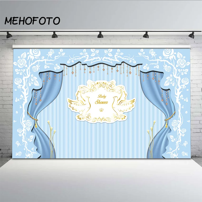 MEHOFOTO Baby Shower фотографии фонов синий занавес мальчик или девочка пол тайна пользовательские фото фон день рождения Декор