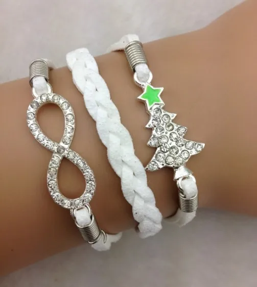 1 шт. бесконечности браслет ручной работы рисунком елки подарок для друга 3235