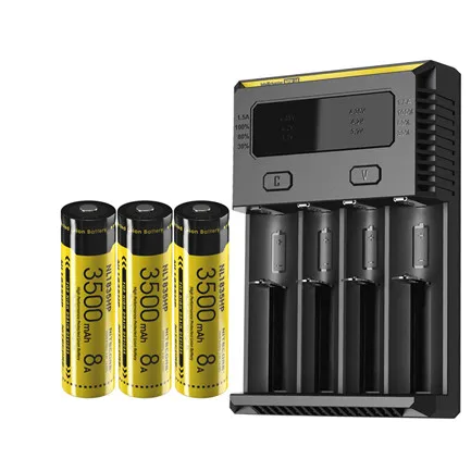 I4 x 3 NL1835HP NITECORE I4 зарядное устройство OLED экран Intelli зарядное устройство+ NITECORE 18650 3500mAh 3,6 V 12.6Wh NL1835HP литий-ионный аккумулятор - Цвет: I4 x 3 NL1835HP