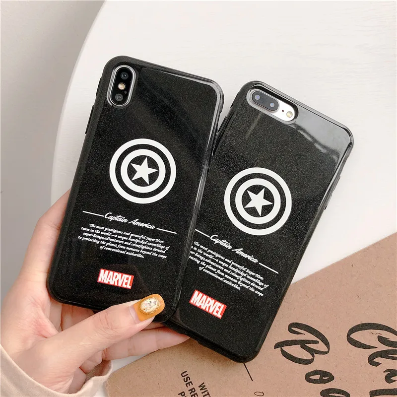 Marvel Железный человек Капитан Америка чехол Спайдермен для iPhone Xs Max XR X 8 7 6 6s Plus