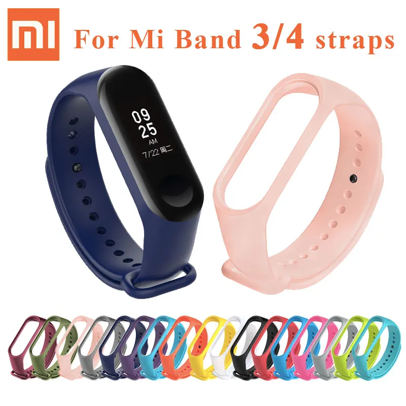 Силиконовый mi Band 3 4 ремешок для оригинальной Xiaomi band браслет часы сменный на