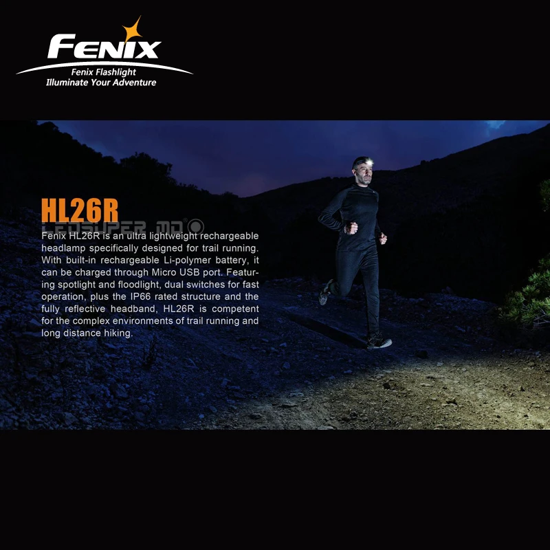 Trail Running Fenix HL26R Cree XP-G2 R5 светодиодный 450 люмен ультра легкий USB Перезаряжаемый