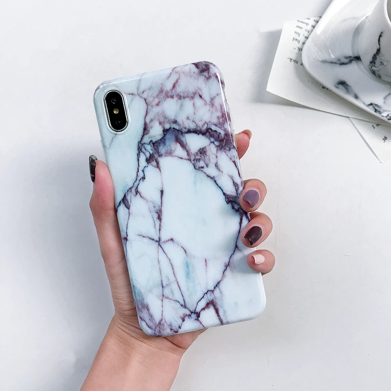 AXBETY для iPhone XS Max/XR 7 Plus 8 6s 6 Мода красочные Мрамор Мягкий силиконовый чехол телефона