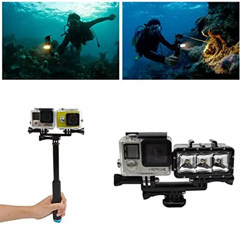 

For GoPro Dual Hero Mount Adapter + Screw for 2 Gopro Cameras / Gopro and LED light same time using for GoPro HD Hero6/5/4/3+/3