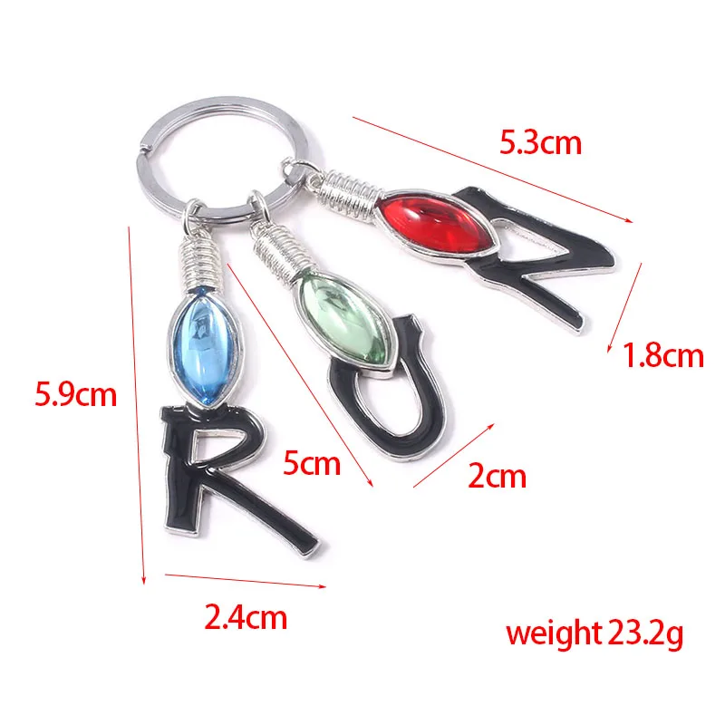 Stranger Things Letter RUN Keychains High Quality lamp Bulb Metal Keyring Men Car Women Bag Accessories images - 6