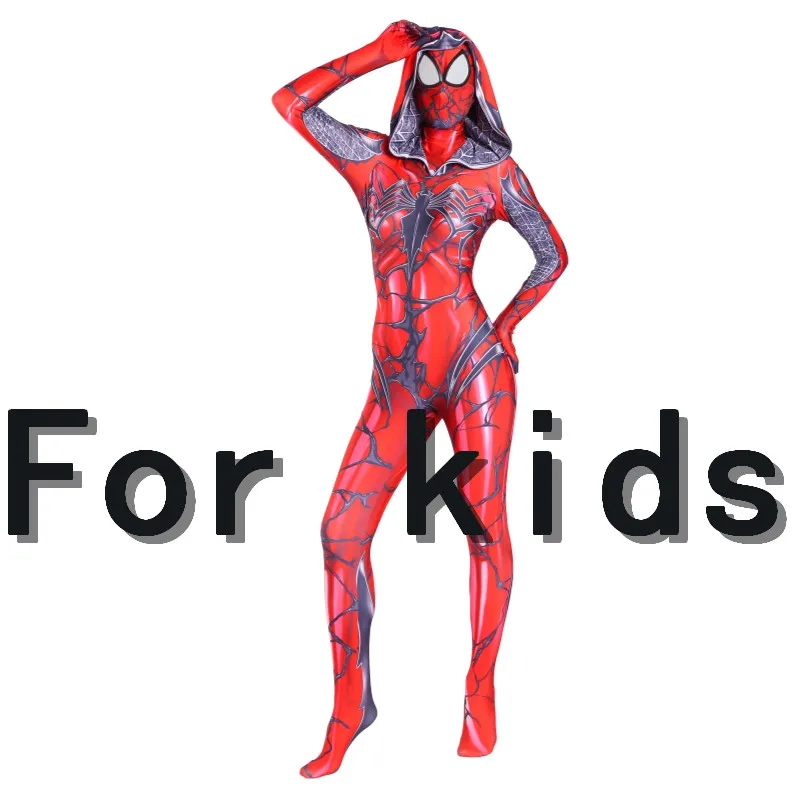 For kids Человек-паук: в стихах паука; Гвен Стейси; маскарадный костюм; Веном; костюм паука; Маска человека; зентай; Детский костюм для женщин - Цвет: For kids