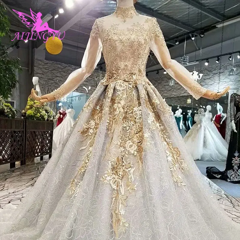 AIJINGYU Pricess Dress Vintage Gowns For Bride Real Images Elegant Luxury Bridal Stores Best Lace Wedding Dresses | Свадьбы и