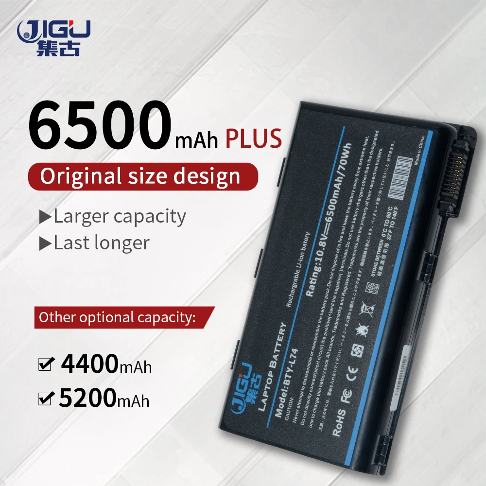 

JIGU 6Cells Laptop Battery For MSI BTY-L74 BTY-L75 MS-1682 A5000 A6000 A6200 CR600 CR610 CR620 CR700 CX600 CX700 All Series