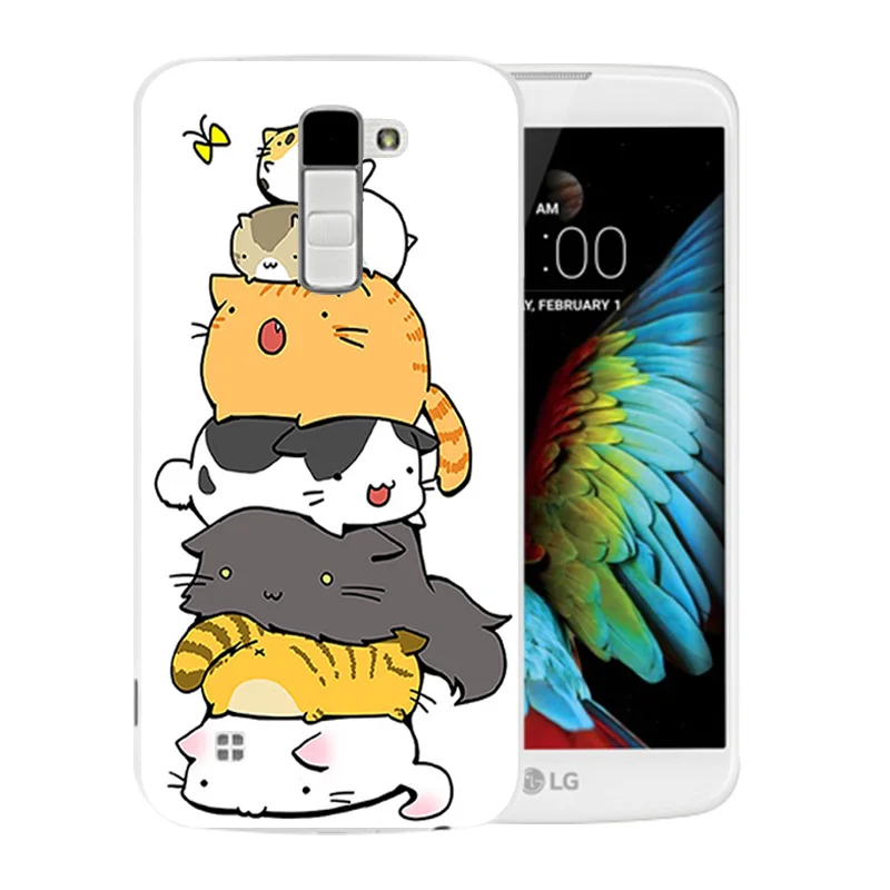 Чехлы для телефонов LG K10 LTE K420N K430 K430ds F670 мягкий матовый чехол Luck Cat Pattern K410