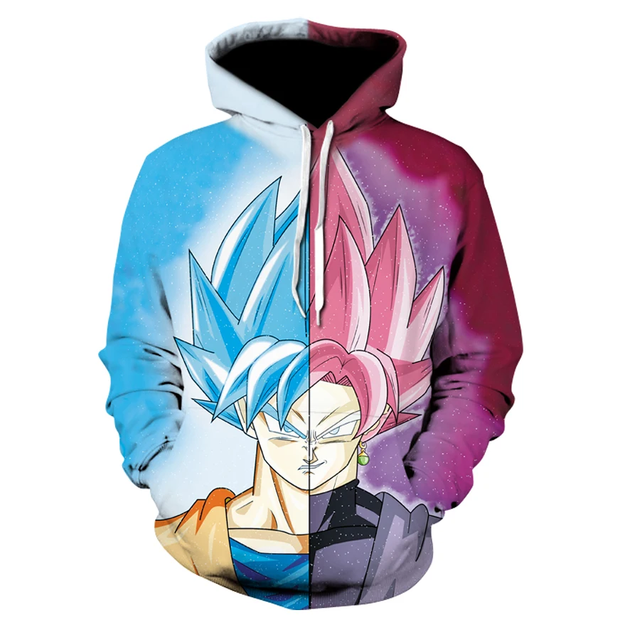 Толстовка с капюшоном Super Saiyan толстовка синего цвета 3D для мужчин и женщин