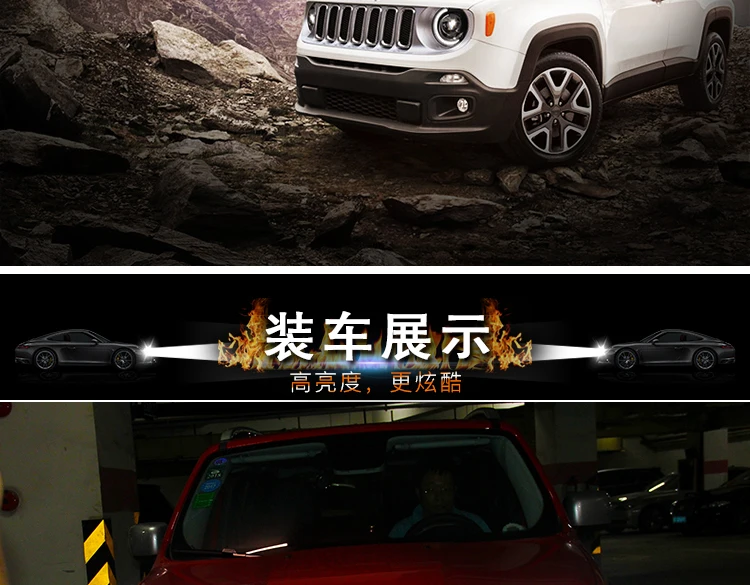 Doxa Автомобильная фара для Jeep Renegade- светодиодные фары DRL ходовые огни биксеноновый луч ангельские глазки Автомобильная фара