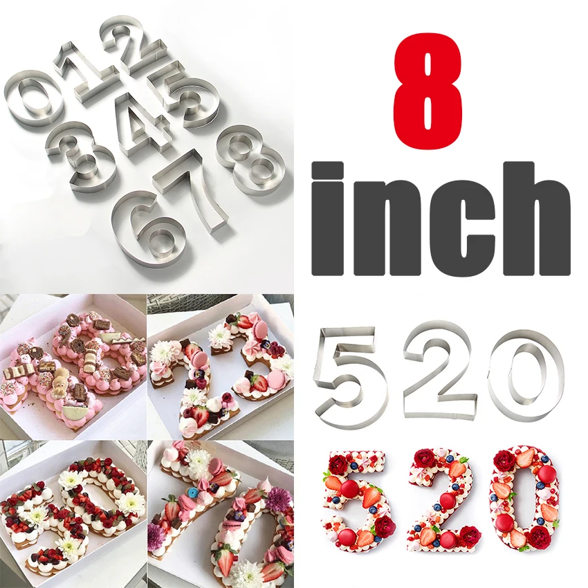 Jumbo Number "1" металлические формы из нержавеющей стали, большие цифровые формы для торта, форма для торта, 8 дюймов, для изготовления тортов на день рождения и свадьбу