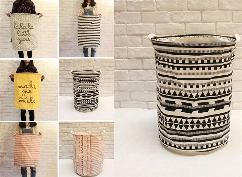 Большая корзина для белья мультяшный мешок хранения одежды в полоску домашней