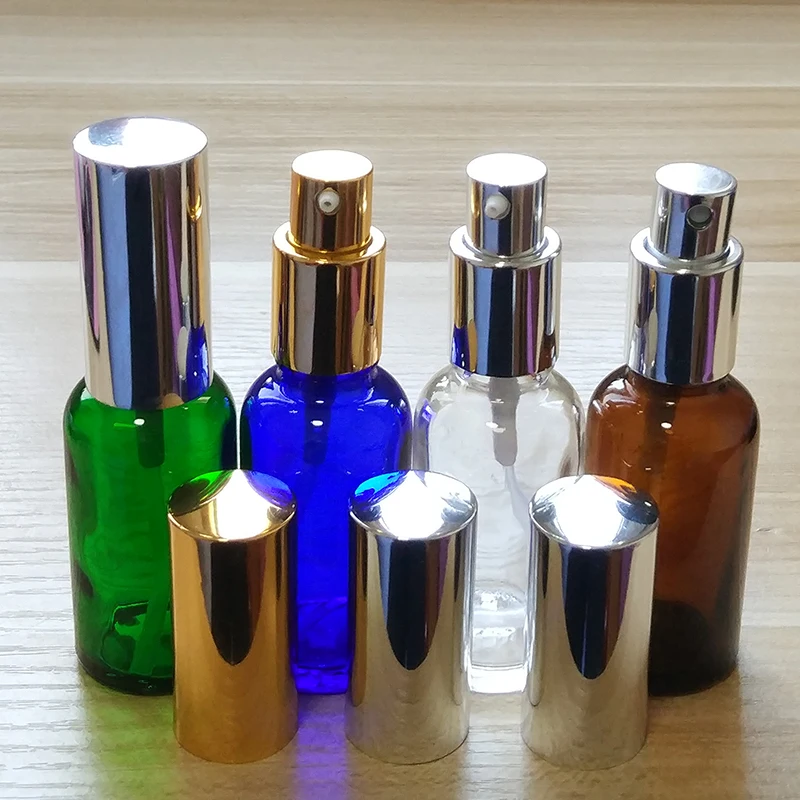 30 мл прозрачные/Янтарные/зеленые/синие стеклянные бутылки с распылителем тумана