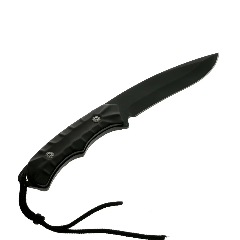 Mengoing Wilderness Survival Fixed Blade Knife 440C Steel Sanding Matte Black Predator Hunting Knives Nylon Sheath | Инструменты