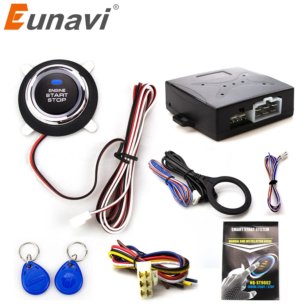 Eunavi умная RFID Автомобильная сигнализация кнопка пуска двигателя остановки