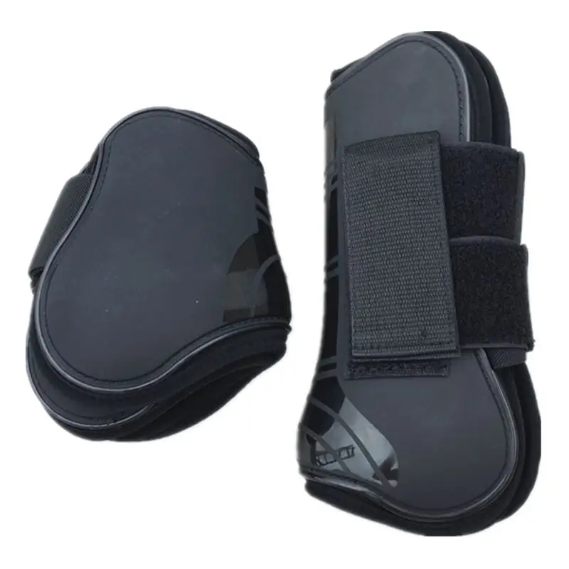 black fornt boots Конские сапоги для поврежденного сухожилия полиуретановая оболочка Неопреновая подкладка прыжки защитные сапоги - Цвет: black fornt boots