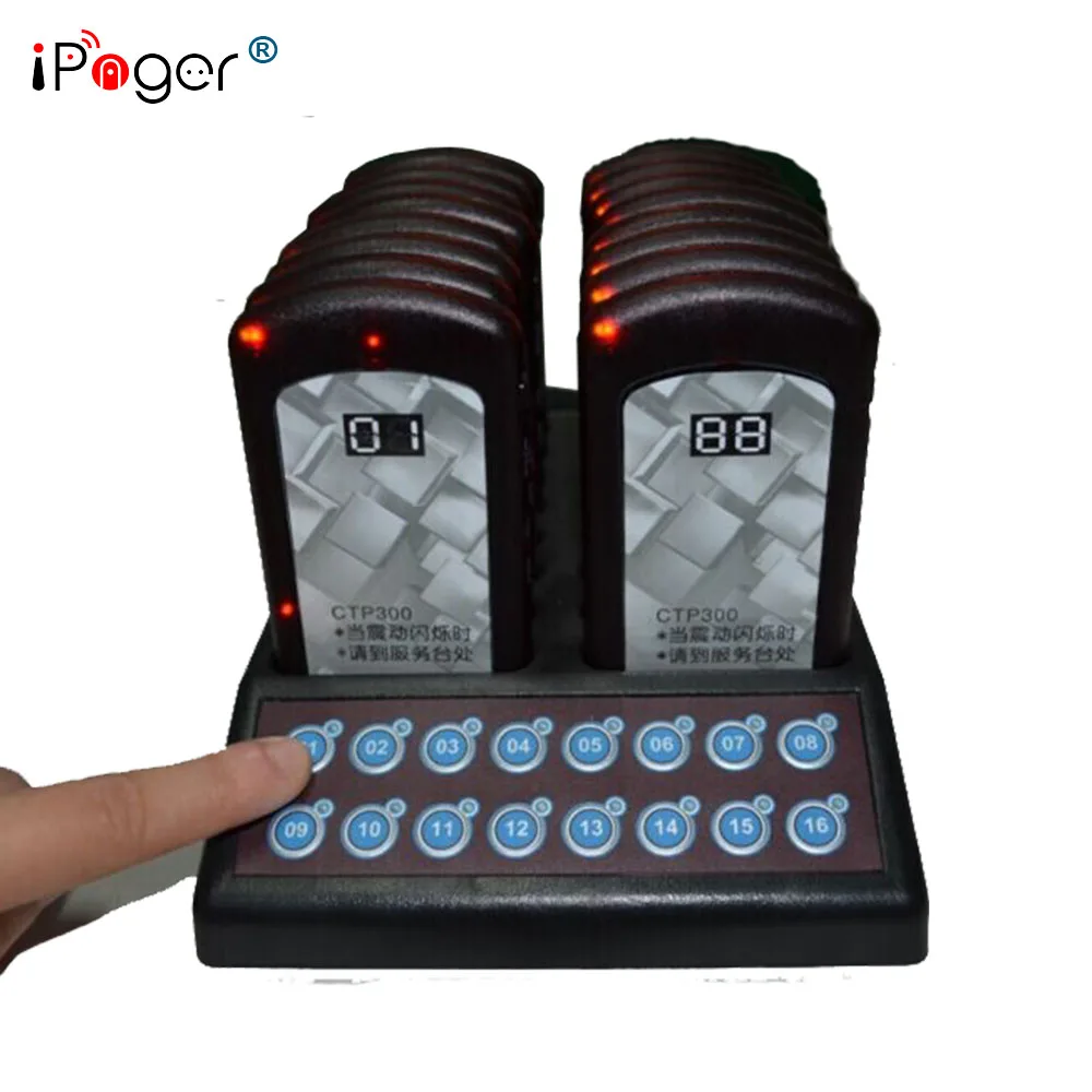 Беспроводная система вызова ресторана пейджер подставка (1 клавиатура с 16