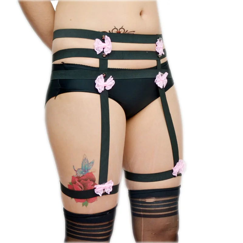 Custom Strappy Underbust Corset Waspie bow bows Harness Body Cage Frame Panty Garterbelt by Fearless and Fun Lingerie | Женская одежда