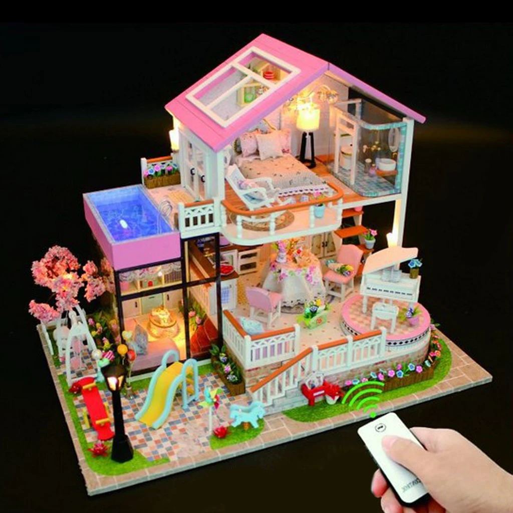 1/24 миниатюрный кукольный домик Diorama DIY Набор аксессуаров Романтический семейный дом для праздника детский подарок на день рождения