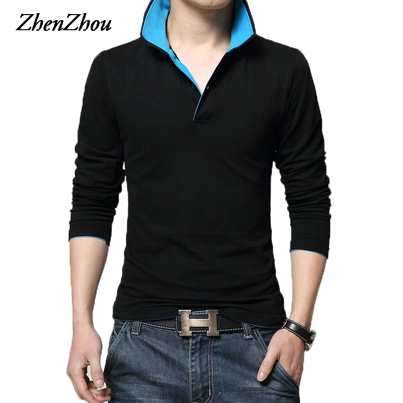 Рубашка поло мужская демисезонная 8 цветов 2019|long sleeve polo|polo shirt mensleeve polo |