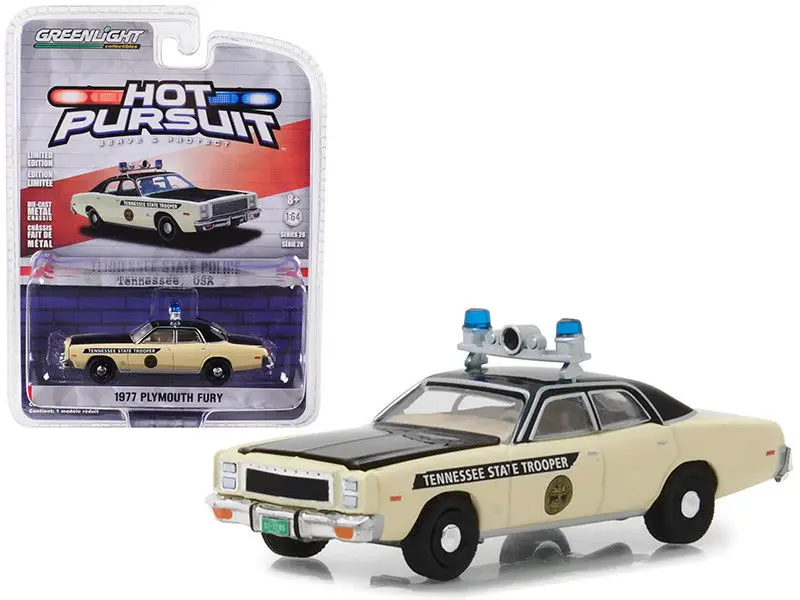 Игрушечный автомобиль с зеленсветильник 1:64 1977 Плимут и Фурия штат Теннесси