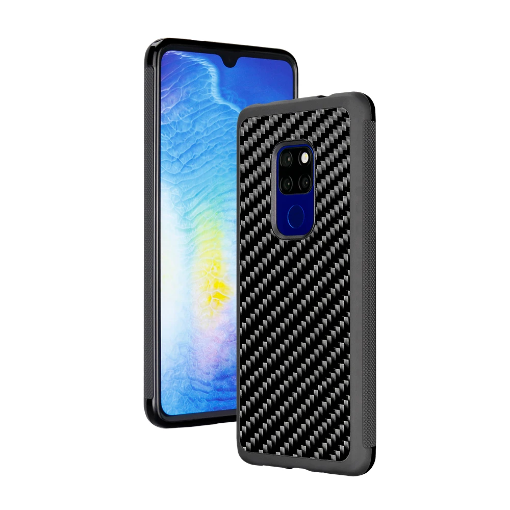 M Чехол Реальные углеродного волокна чехол для huawei mate 20 чехол-накладка из мягкого ТПУ+ ПК анти-скольжения для huawei mate 20 PRO Чехол-черный глянцевый