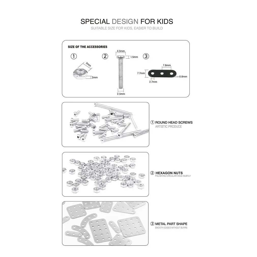 DIY Stainless Steel Remote Control Robot Sliding Block Building Assembled Robot Toy Stand Still for Kids Children