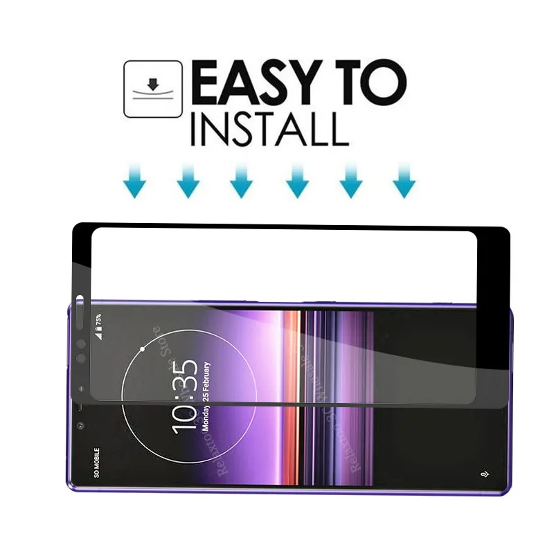 Закаленное стекло с полным покрытием для Sony Xperia 1 j8110 j8170 j9110 Защита экрана Xperia1