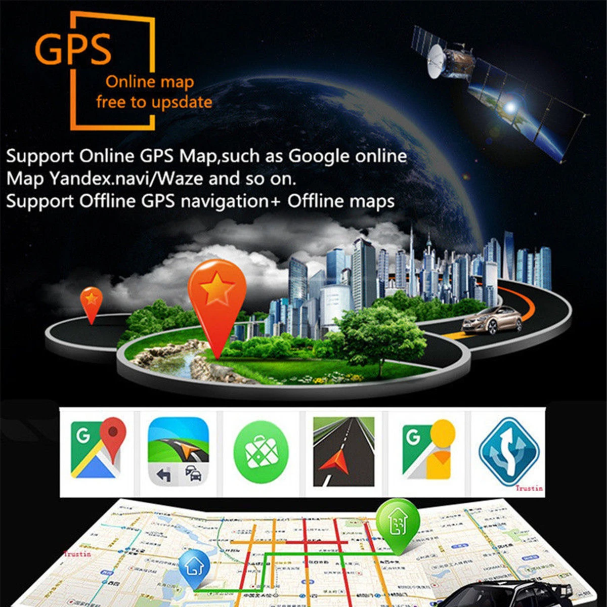 10 1 'ɺndroid 8 Автомобильный мультимедийный плеер MP5 стерео 2 DIN bluetooth WIFI GPS Nav