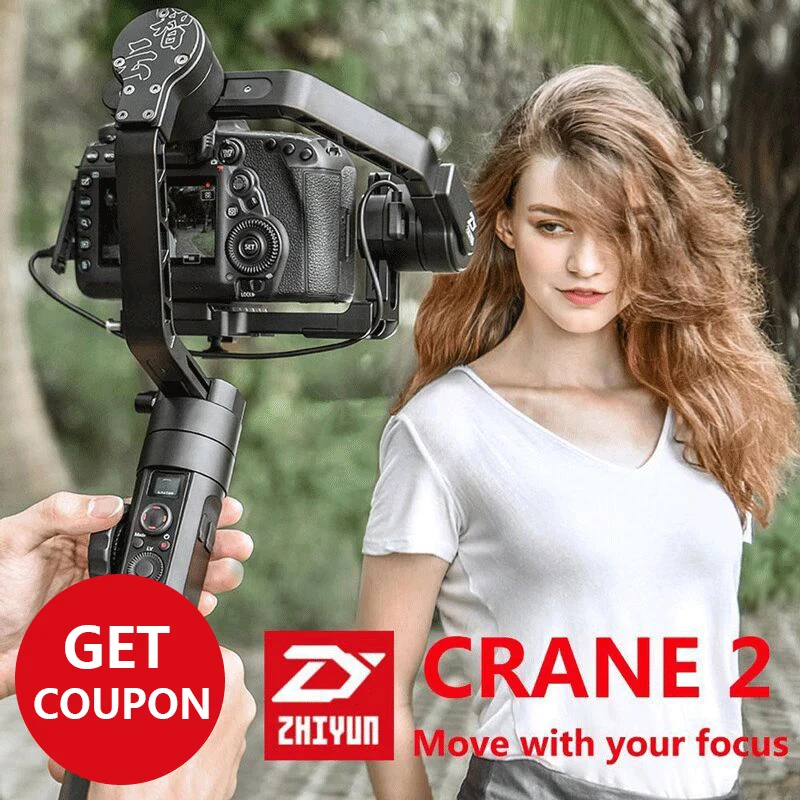 Zhiyun Crane 2 и 3 Осями для мобильного создания фильмов ручной видео Камера карданный Стабилизатор Для беззеркальных цифровых зеркальных фотокамер Камера в режиме реального времени для непрерывного изменения фокусировки камеры