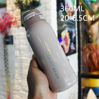 LFG360 Термос для детей, детские вещи, Вакуумная бутылка для воды, рукоятка, чайник для сухого молока из нержавеющей стали, 304 соломы, термосы, кружка - Цвет: LFG360