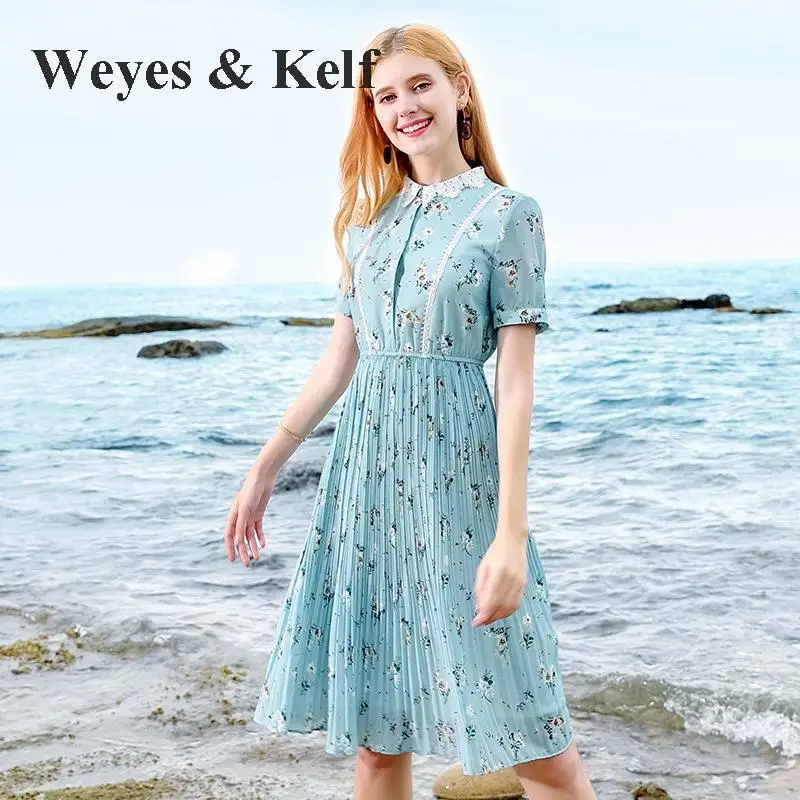 Weyes & Kelf милое летнее шифоновое женское платье с цветочным принтом 2018 модное