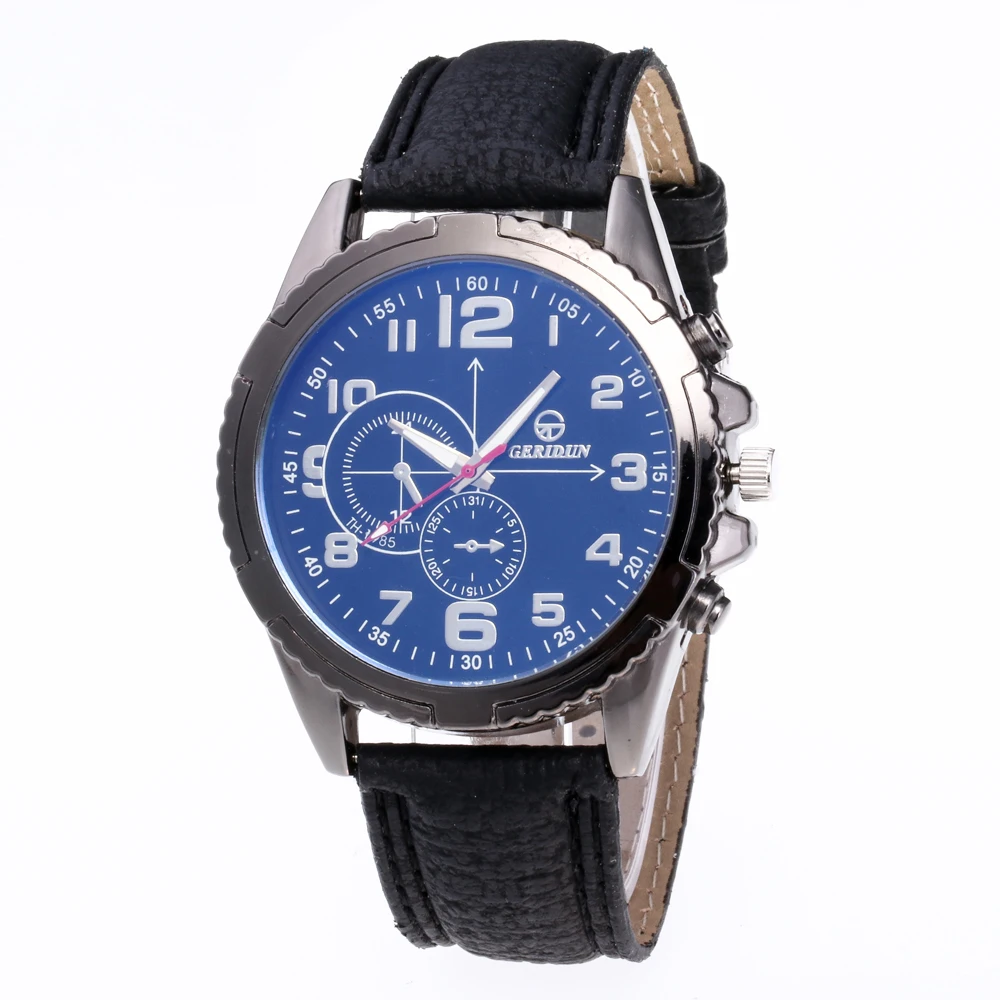 Мужские наручные часы Reloj hombre кожаные военные спортивные аналоговые кварцевые