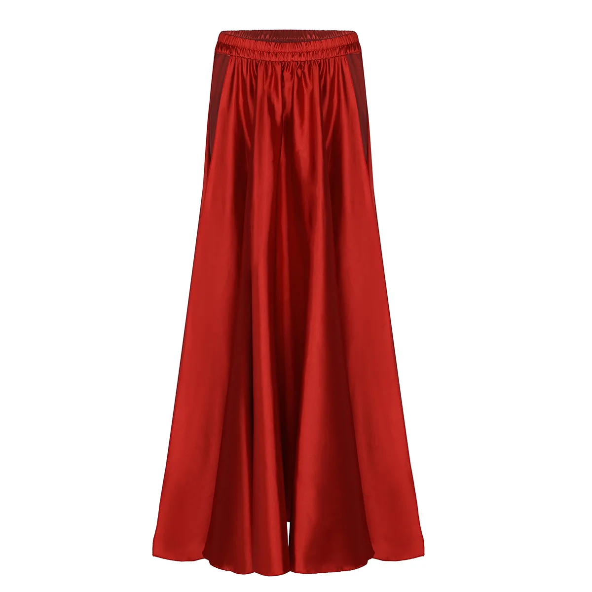 Red TiaoBug модные женские туфли мягкие атласные живота юбка для танцев леди взрослых этап костюм для танцев выступлений женский Племенной два с боковыми - Цвет: Red