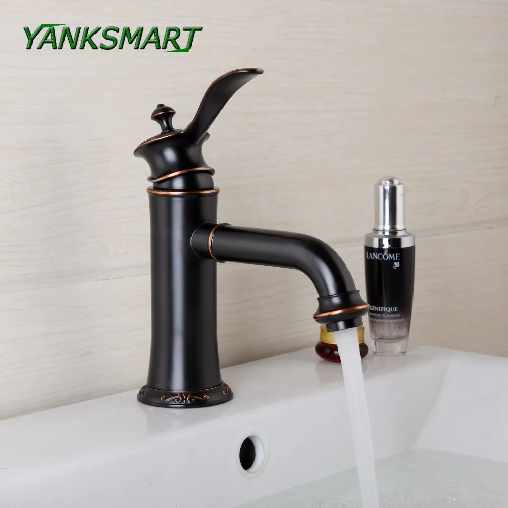 YANKSMART Blanck масло втирают Бронзовый готовой ванной раковины Однорычажный смеситель смесители