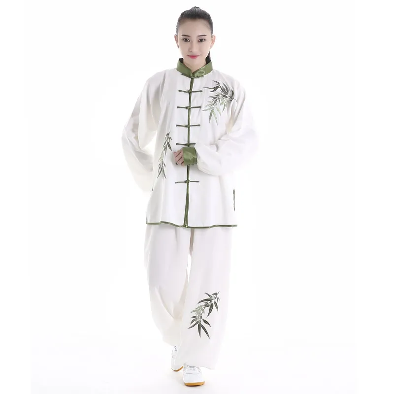 Wushu одежда с длинными рукавами вышивка TaiChi KungFu Униформа весна осень женский