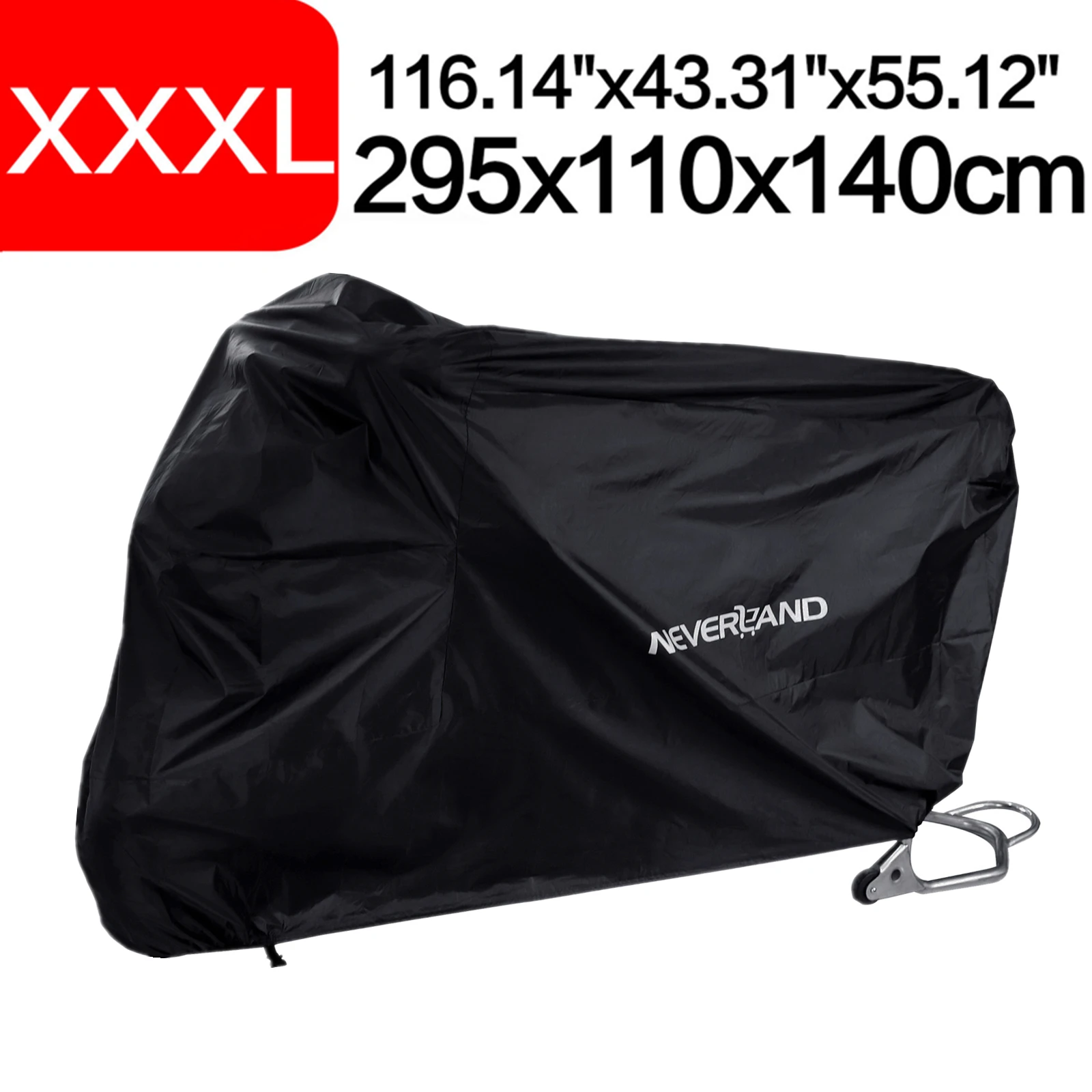 295x110x140cm XXXL 295x110x140 см 190 т Водонепроницаемый черный мотоцикл Мотор велосипед чехол для скутера Дождь Снег Солнце Крытый Открытый Чехлы пальто - Цвет: 295x110x140cm