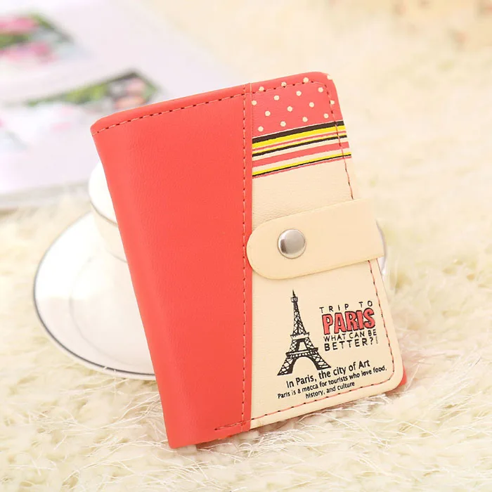 Для женщин кошелек с коротким рукавом на застежке для девушек кошельки карт