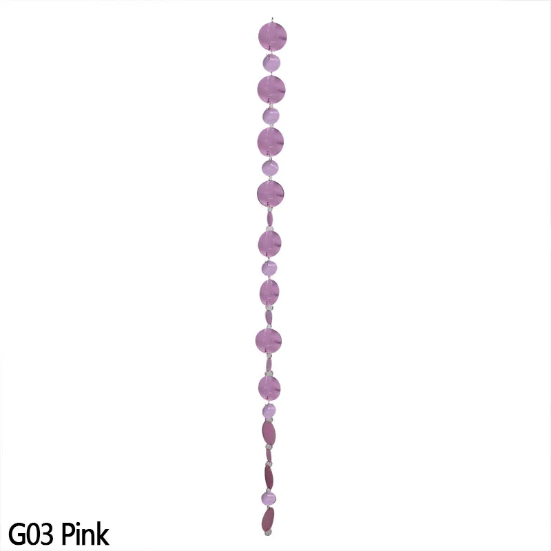 G03 Pink 1 м блестящая круглая гирлянда в горошек с блестками, занавес, зеркальная поверхность, 3+ 5 см, ПВХ, круглая цепочка для украшения дня рождения, свадьбы, вечеринки - Цвет: G03 Pink