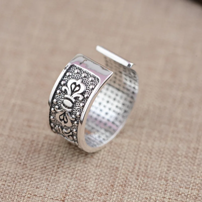 

Thai silver wholesale S999 sterling silver ring antique crafts lovers heart opening jewelry gift explosion