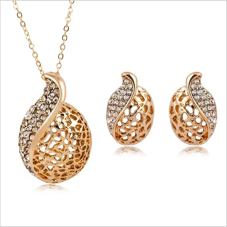 Женское колье в форме капли воды Массивное с кристаллами Ювелирное Украшение N5043