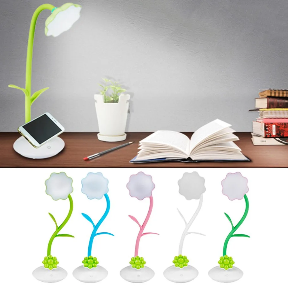 LED charging desk lamp mobile phone bracket learning small table retractable folding sun flower station | Лампы и освещение
