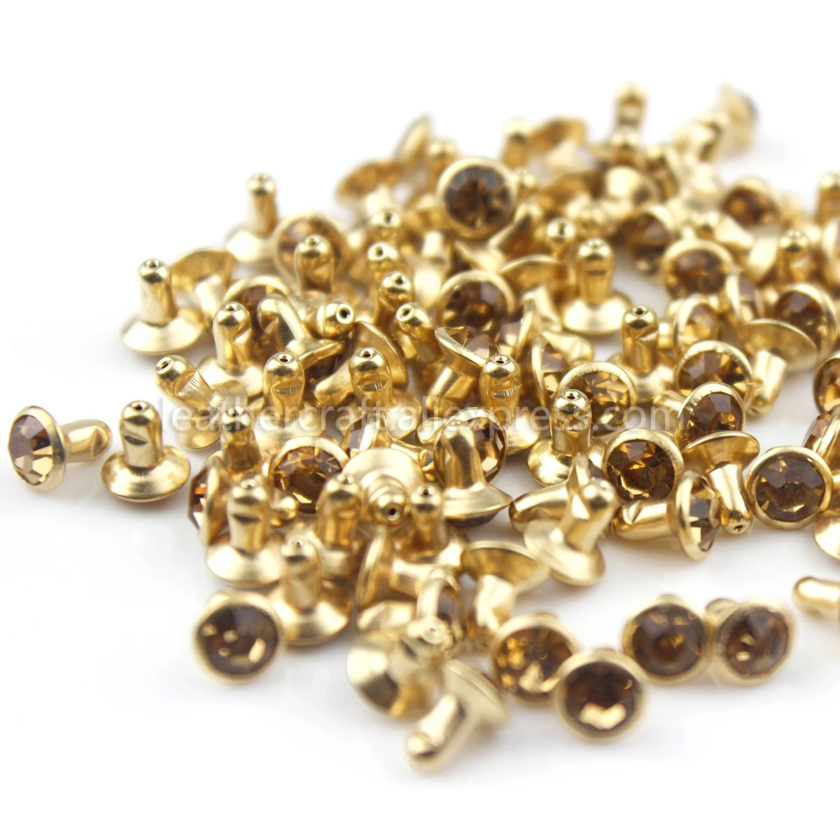 Gold with Yellow 100 наборы 6 мм многоцветные заклепки из горного хрусталя синтетические кристаллы шпильки Сумка Одежда Кожа ремесло чехол для телефона Diy Декор Аксессуары - Цвет: Gold with Yellow