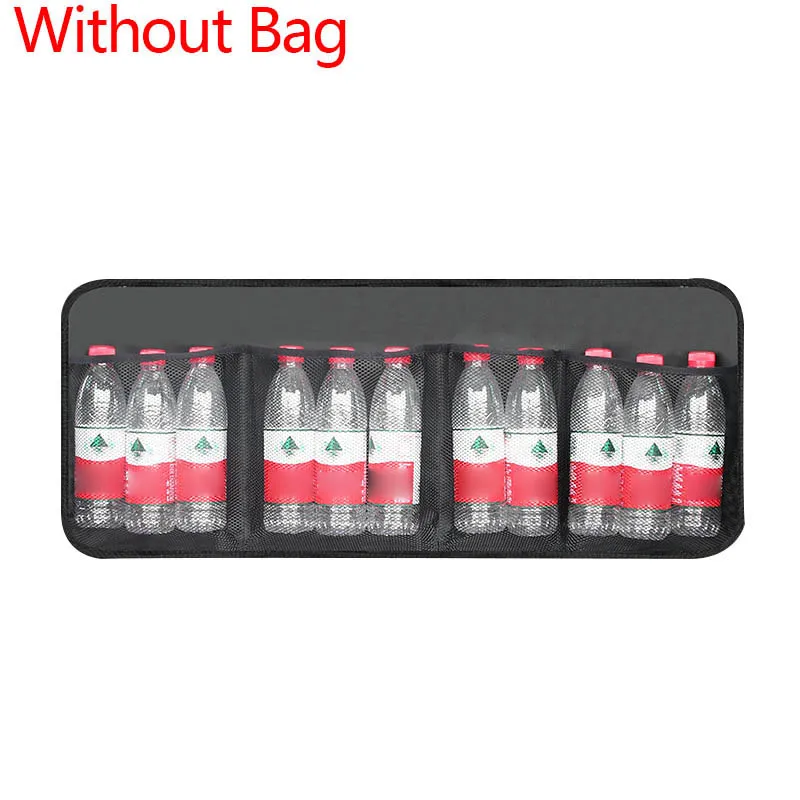 Without bag Black Автомобильный багажник на заднее сиденье Органайзер сумка сетка для внедорожника сетка для хранения складные карманы для мусора Автомобильные сумки в автомобилях аксессуары - Название цвета: Without bag Black