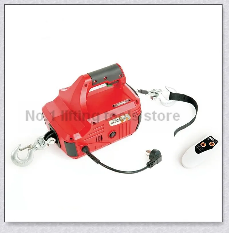 Портативная электрическая лебедка 220 В с дистанционной емкостью 450 кг для ремонта