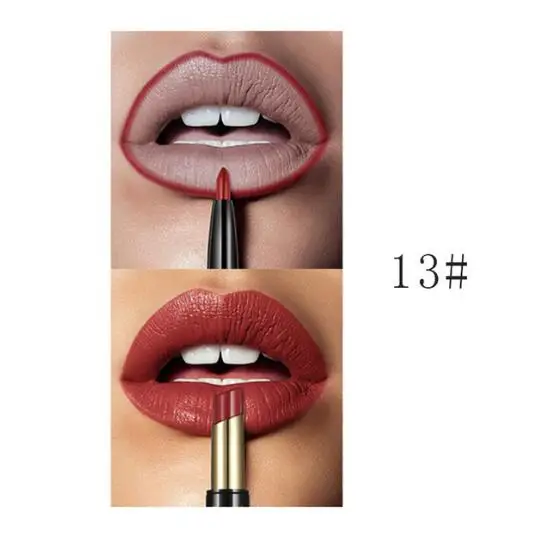 Pudaier-P1237-13 Pudaier, 16 цветов, двухсторонняя губная помада, карандаш для губ, комбинация, водостойкий макияж, стойкий, красивый, полуматовый карандаш для губ - Цвет: Pudaier-P1237-13