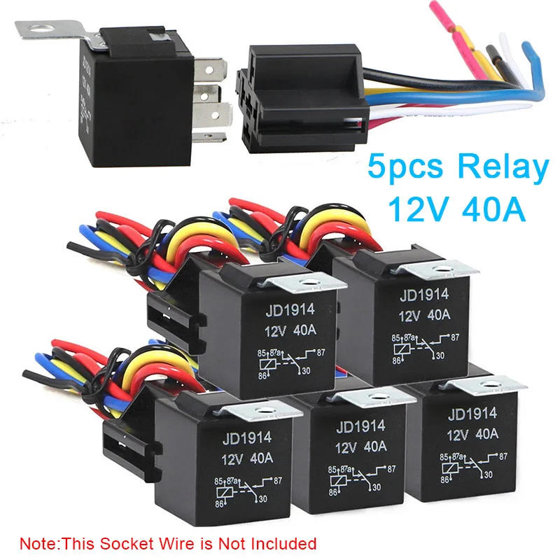 Горячие 5 шт./компл. 12V 30/40 Amp 5-контактный SPDT автомобильное реле звуковые системы