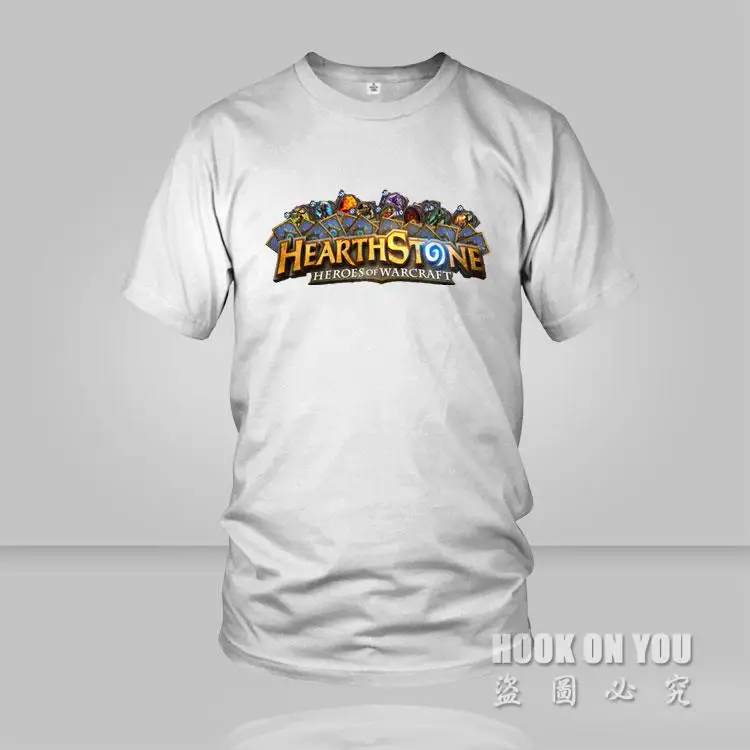 Hearthstone T Shirt Игра Hearthstone футболка Для мужчин повседневная плинтованная футболка, Т-футболки S-XXL очаг камня футболка - Цвет: Hearthstone T Shirt