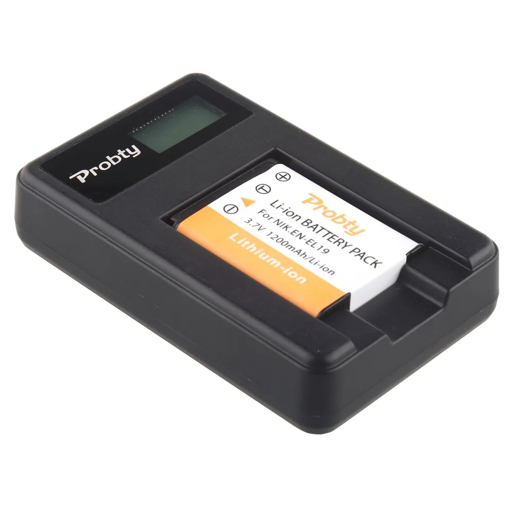 PROBTY 1x EN-EL19 RU EL19 Камера Батарея + ЖК-дисплей USB Зарядное устройство для Nikon S2500 S2600 S2700